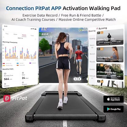 350Lbs Treadmill for Home 2.5HP Treadmills Walking Pad LCD Digital Data Display 2In1 Walking Running Fitness Exercise Machine