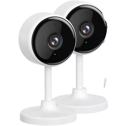 Wired Smart Indoor Hardwired Floodlight Security Camera with Night Vision Motion Detection, 2-Way Audio, White