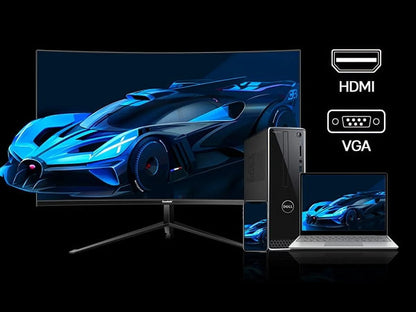 27" Curved Monitor, FHD 1080P 75Hz 1800R Ultra-Thin Bezel-Less VA Display HDMI VGA Port, Computer Monitor