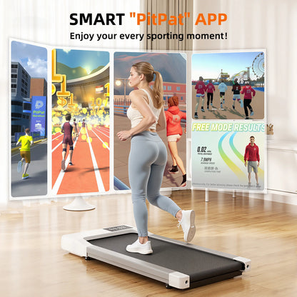 Walking Pad 300Lb,Under Desk Treadmillwith Remote Control ,2 in 1 Portable Walking Pad Treadmill for Home/Office/Exercise/Fitness Workout(White)