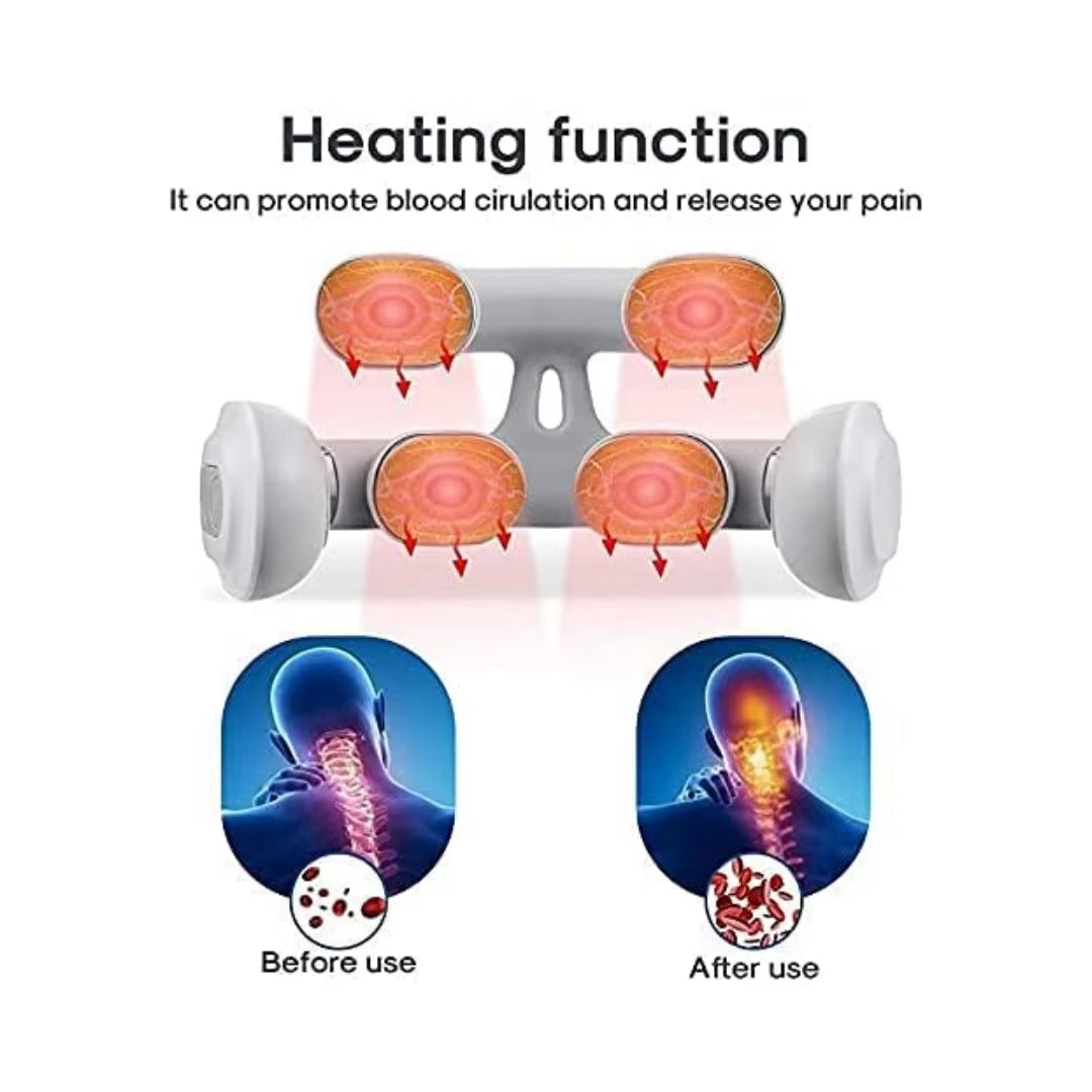 Portable Neck Massager for Neck Pain, Intelligent Portable Neck Massager with Heat Function, USB Charging Neck Relax Massager
