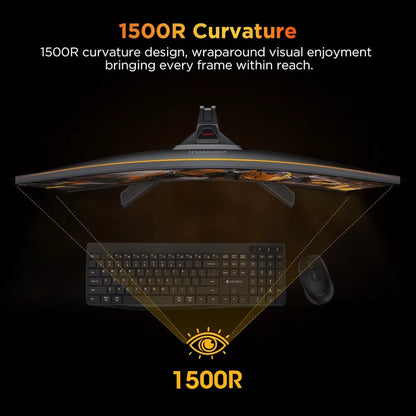 Monitors/Black 25 Inch Curved Gaming Monitor 240Hz FHD 1080P Computer Monitor, 1500R 1Ms GTG Display, Adaptive Sync, 90% DCI-P3
