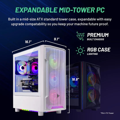 Skytech Archangel Gaming PC Desktop Intel Core I5 14400F NVIDIA Geforce RTX 5060 1TB Nvme SSD 16GB DDR5 RAM Windows