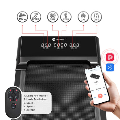 Deerrun Z10 12% Auto Incline Smart Walking Pad Treadmill with Remote Control